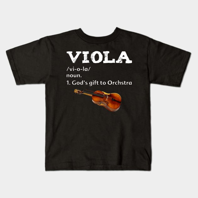 Viola Instrument Kids T-Shirt by Hound mom